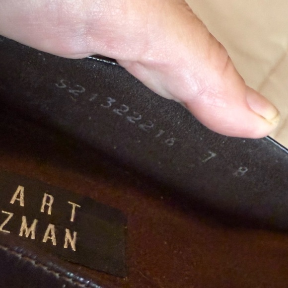 Stuart Weitzman dark brown and gold heels - Picture 3 of 11